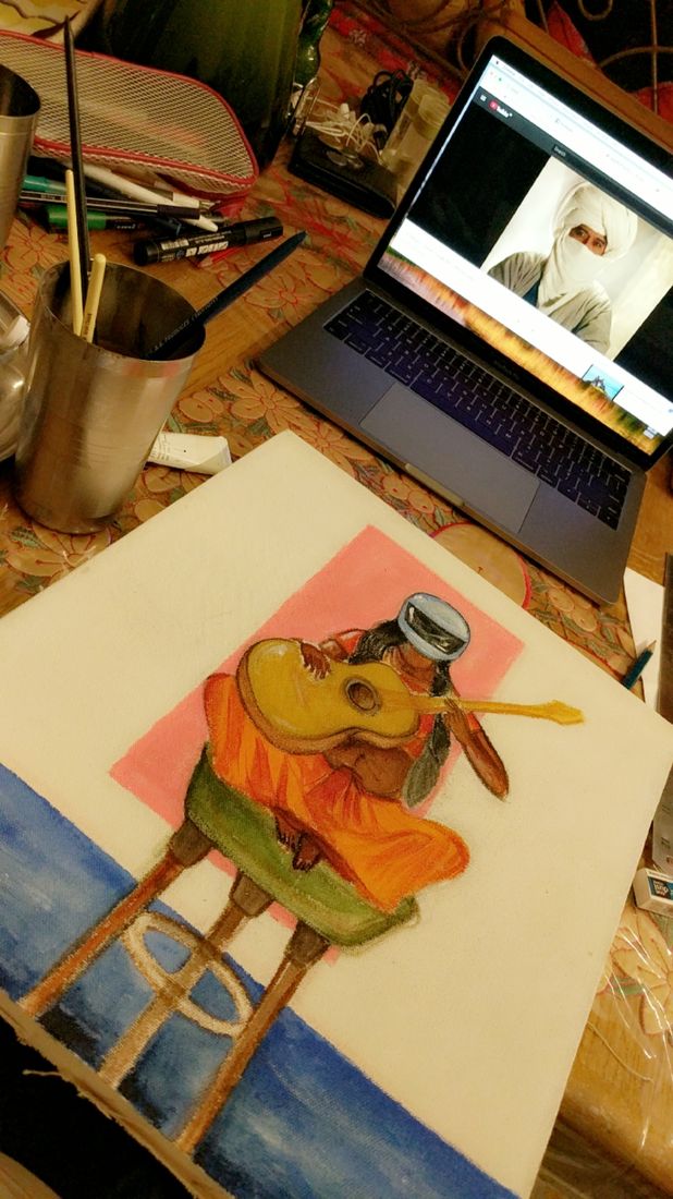 A painting on the easel